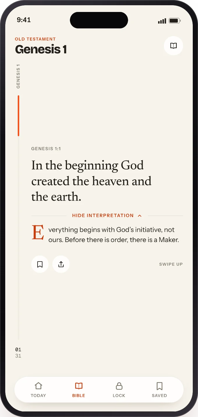 Prayer Screen Bible reader, one verse at a time